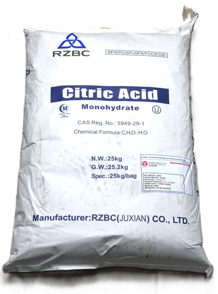 ACIDE CITRIQUE RZBC 25KG